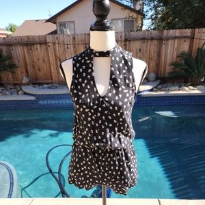Full Tilt - Black floral romper